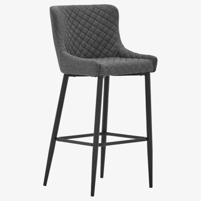 Sale Barstol med ryglæn t stof/sort Barstole Og Barborde | Barstole Og Barborde