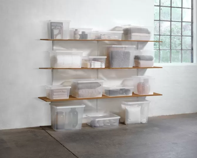 Best Sale Bedroller 30L m/låg transparent Plastkasser