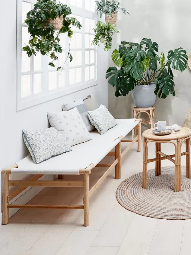 Shop Daybed 196x72 beige stof/bambus Daybeds | Sovesofaer