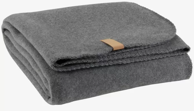 Store Fleeceplaid 130x170 mørkegrå Plaider