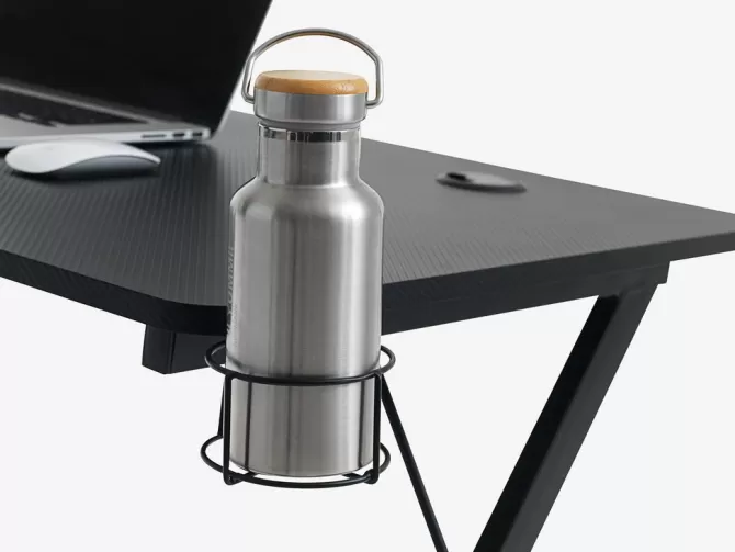 Outlet Gamer-bord 60x120 m/kop- og hovedtelefonholder sort Skriveborde