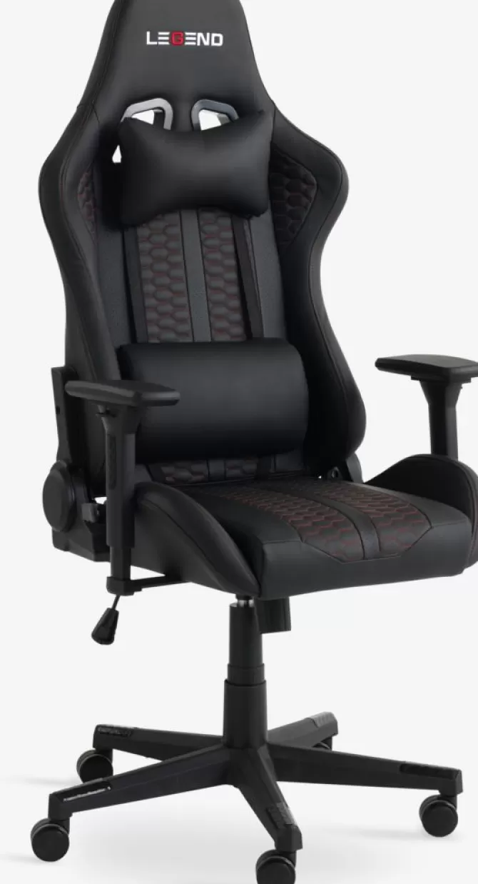 Store Gamer-stol sort kunstlæder/rød Gamer Stole