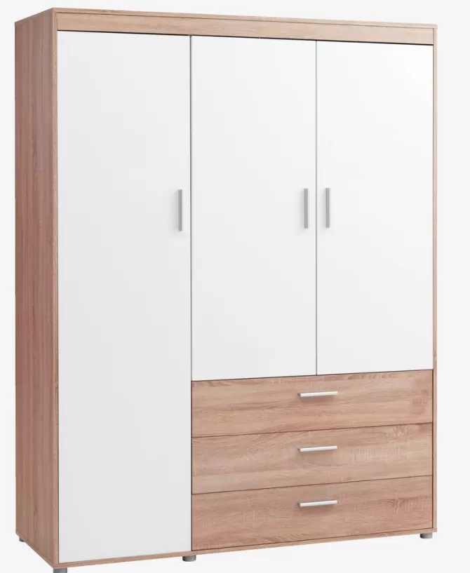 Discount Garderobeskab 150x198 eg/hvid Garderobeskabe Med Skydedøre | Garderobeskabe Med Skydedøre