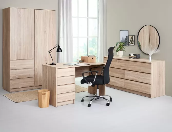 Cheap Garderobeskab 120x200 kombi lys egefarve Garderobeskabe Med Skydedøre | Garderobeskabe Med Skydedøre