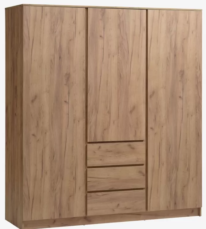Discount Garderobeskab 180x200 kombi naturlig efarve Garderobeskabe Med Skydedøre | Garderobeskabe Med Skydedøre