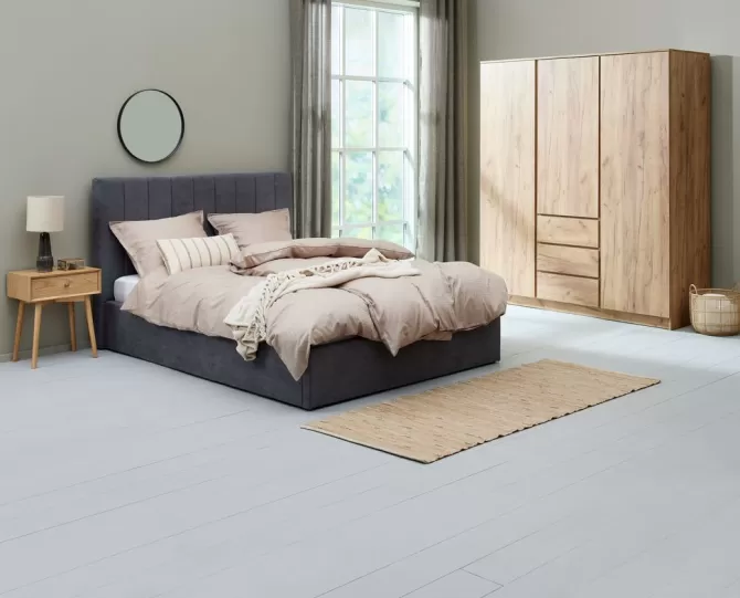 Discount Garderobeskab 180x200 kombi naturlig efarve Garderobeskabe Med Skydedøre | Garderobeskabe Med Skydedøre
