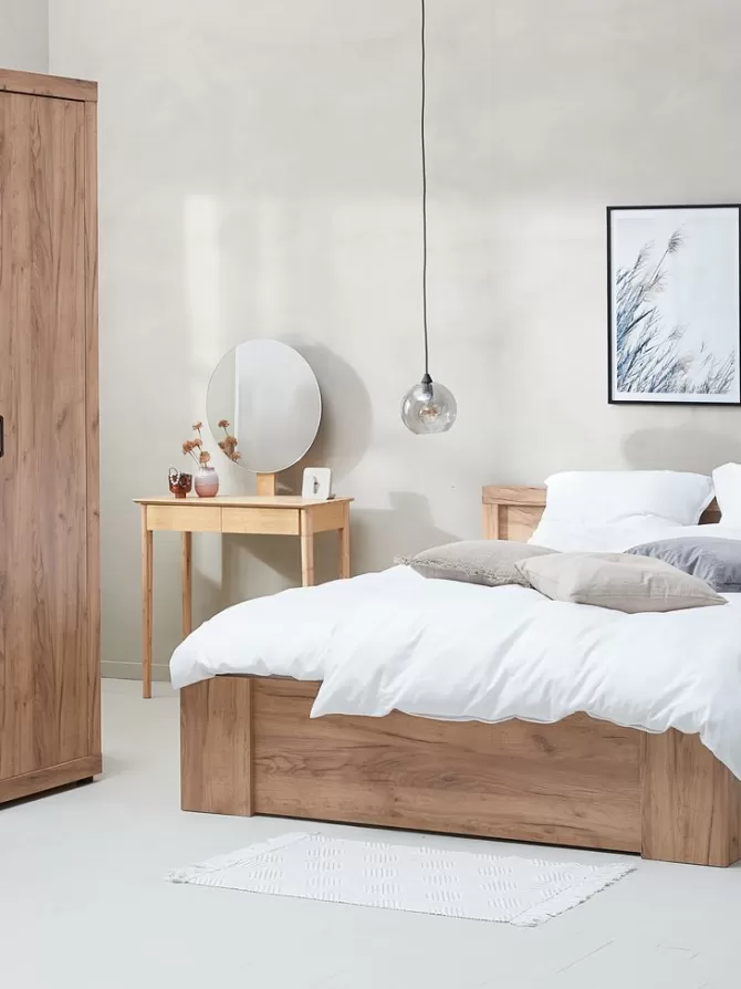 Flash Sale Garderobeskab 157x220 3 låger egefarve Garderobeskabe Med Skydedøre | Garderobeskabe Med Skydedøre
