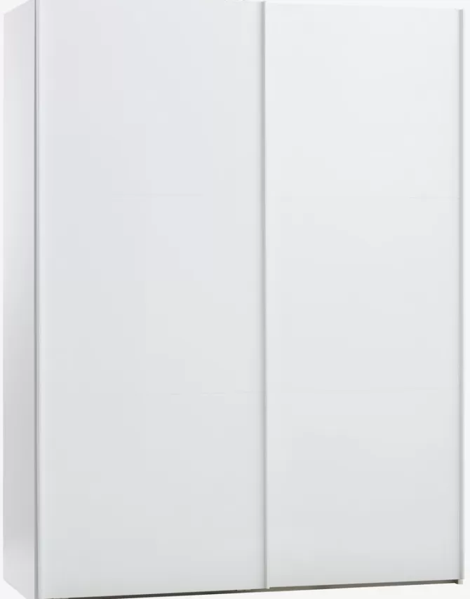 Outlet Garderobeskab 151x201 højglans/hvid Garderobeskabe Med Skydedøre | Garderobeskabe Med Skydedøre