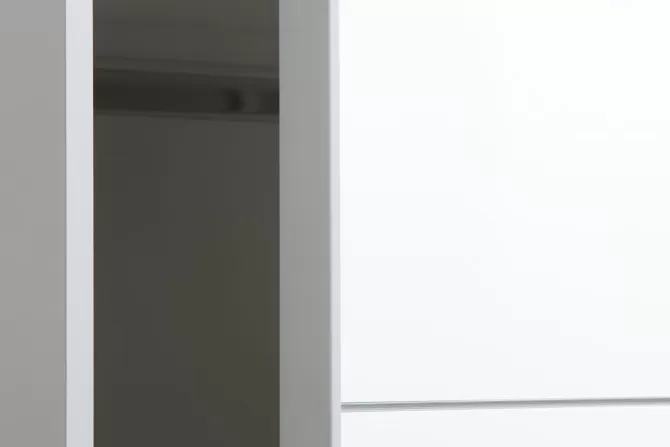 Outlet Garderobeskab 151x201 højglans/hvid Garderobeskabe Med Skydedøre | Garderobeskabe Med Skydedøre