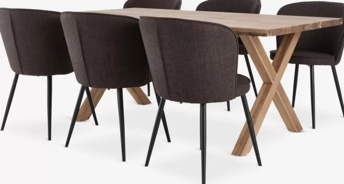 gribskov_l_bord_eg___risskov_stole_mrkebrun_3-1.webp Online GRIBSKOV L230 bord eg + 4 RISSKOV stole mørkebrun Spisebordssæt