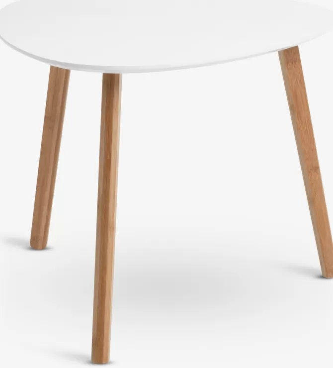 Shop Hjørnebord 55x55 hvid/bambus Hjørneborde | Sofaborde