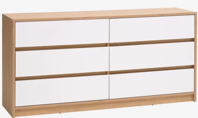Online Kommode 3+3 hvid/eg Kommoder | Kommoder