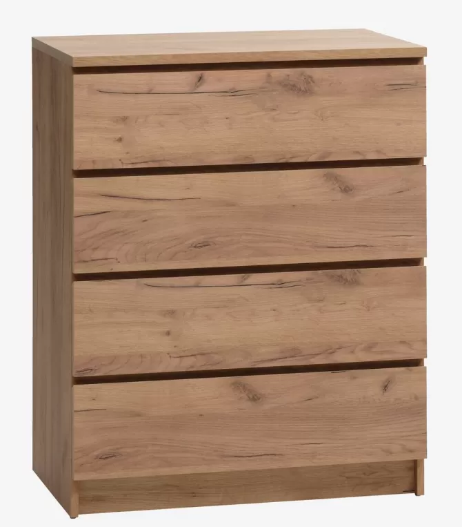 Fashion Kommode 4 skuffer eg naturfarve Kommoder | Kommoder