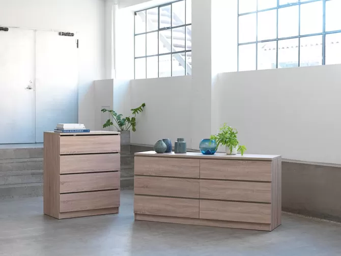 Shop Kommode 4 skuffer lys efarve Kommoder | Kommoder