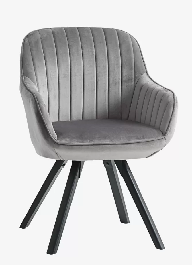Shop Lænestol velour grå/sort Lænestole
