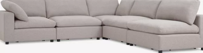 Hot Modulsofa open-end sandfarvet stof Sofaer Med Chaiselong | Hjørnesofaer