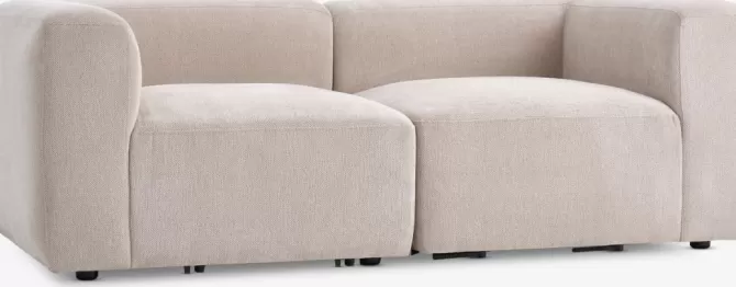 Cheap Modulsofa 2-pers. sandfarvet stof Sofaer Med Chaiselong | Hjørnesofaer
