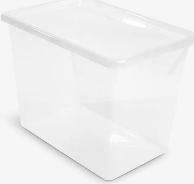Cheap Opbevaringsboks 80L m/låg transparent Plastkasser