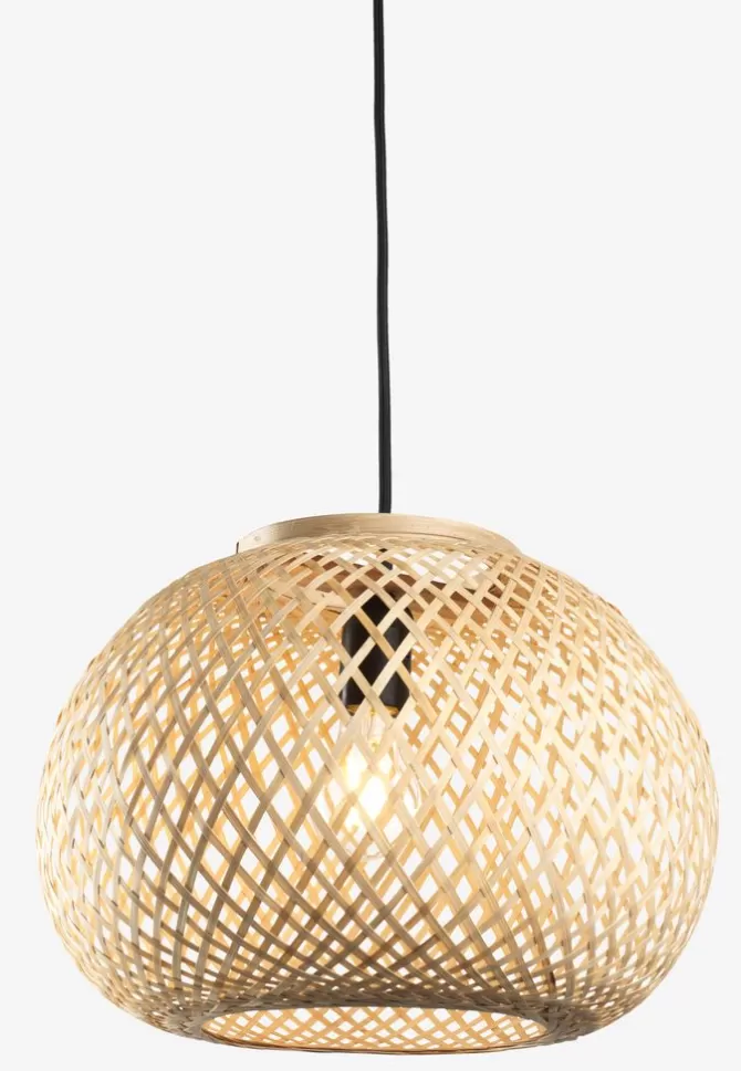 Store Pendel Ø35xH26cm bambus Lamper