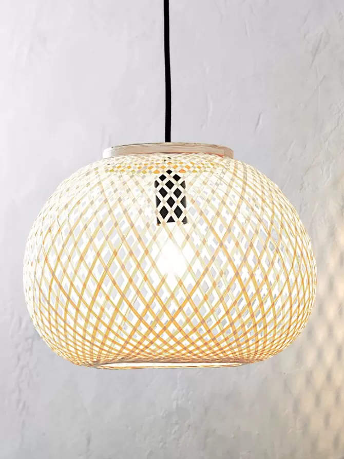 Store Pendel Ø35xH26cm bambus Lamper