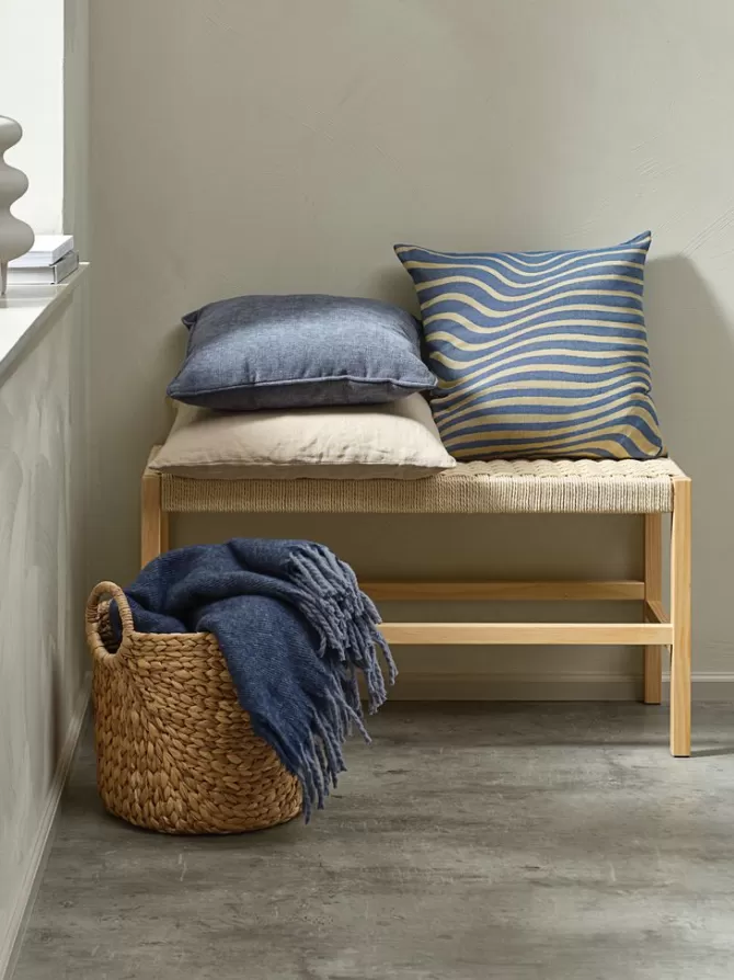 Shop Pyntepude 45x45 blå/beige Pyntepuder
