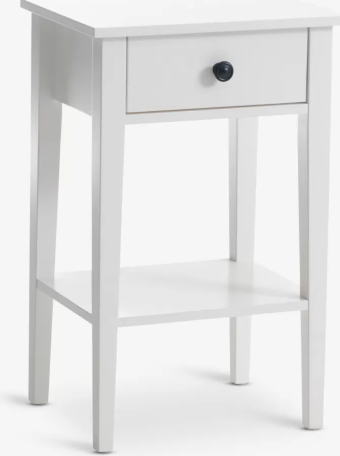 Outlet Sengebord 1 skuffe 1 hylde hvid Sengeborde | Sengeborde