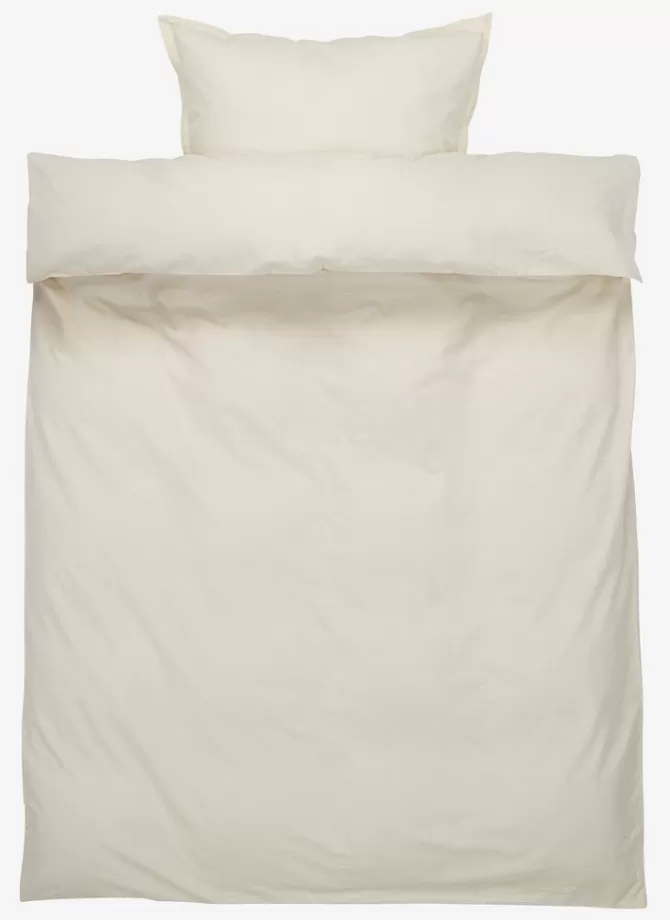 Discount Sengetøj 140x200 natur m. broderi Sengetøj