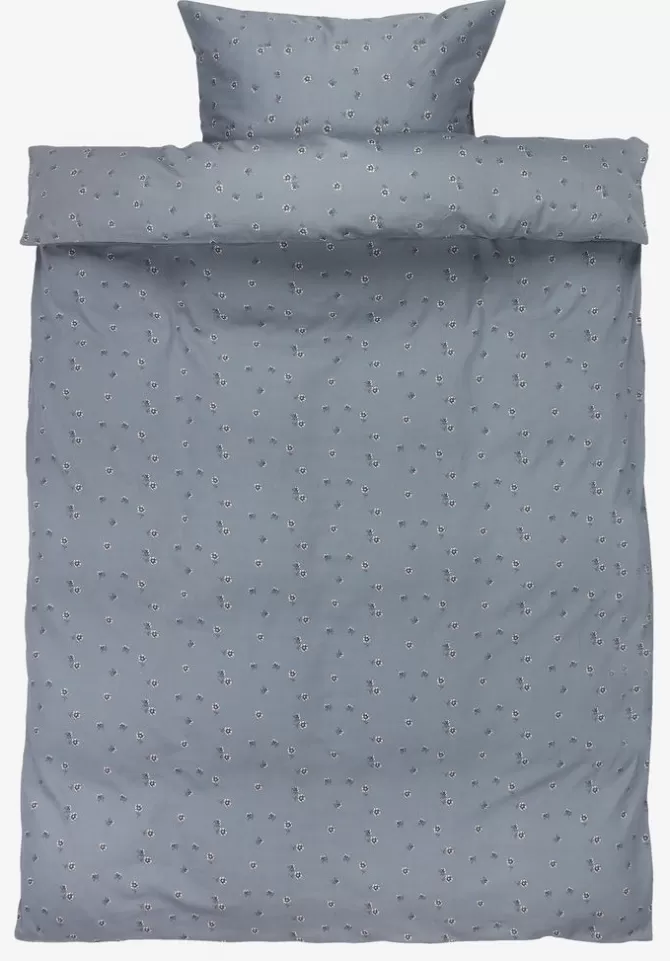 Store Sengetøj satin 140x200 støvet blå Sengetøj
