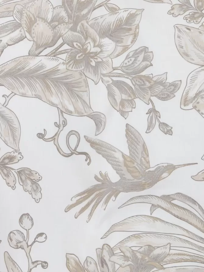 Outlet Sengetøj satin 140x200 hvid/grå Sengetøj