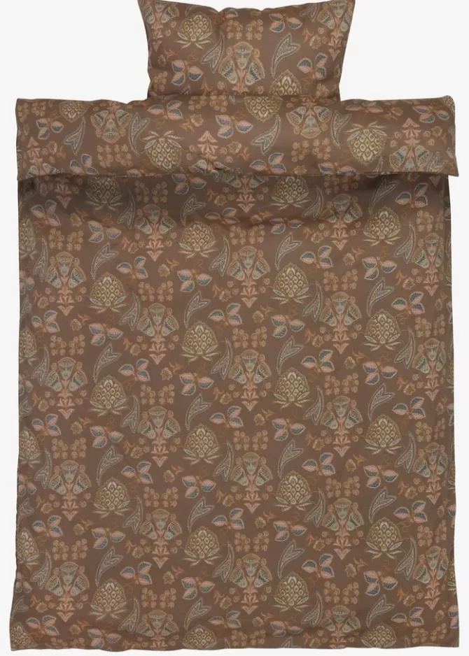 Shop Sengetøj satin 140x200 mørk sand Sengetøj