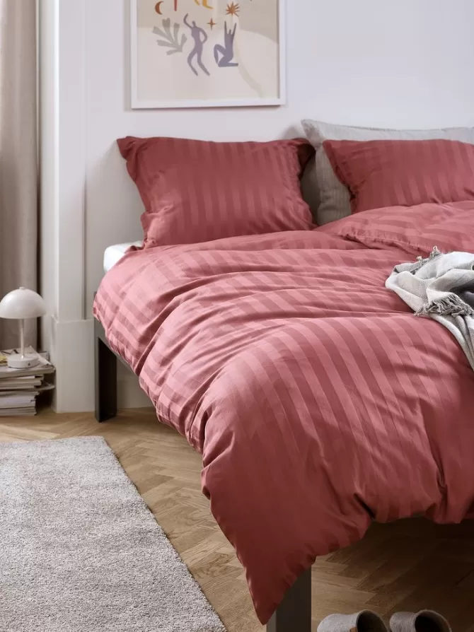 Online Sengetøj satin 140x200 mørk Sengetøj
