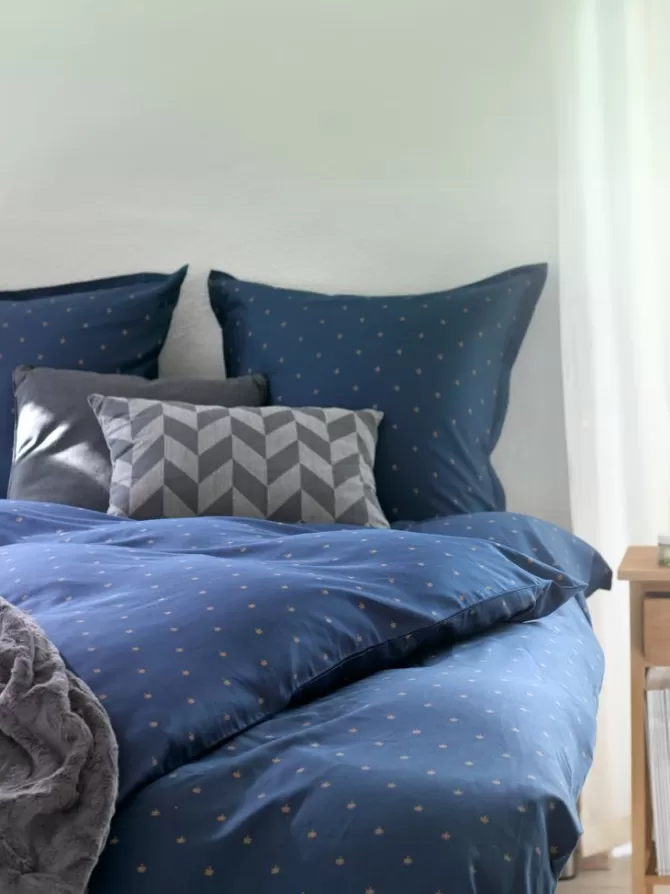 Cheap Sengetøj satin 140x200 blå Sengetøj