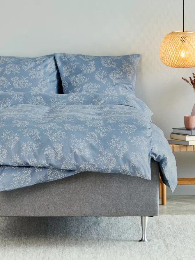 Clearance Sengetøj satin 140x200 blå Sengetøj