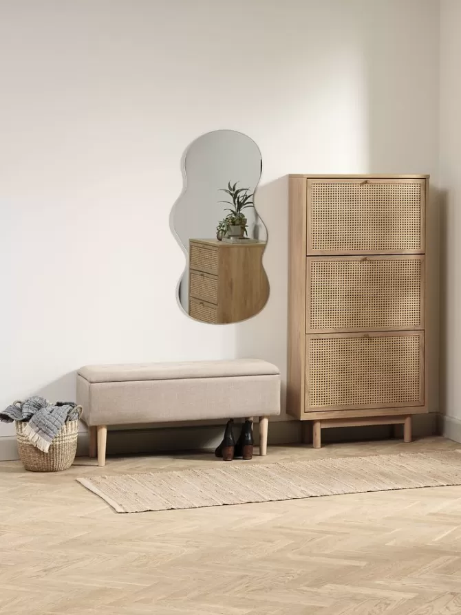 Discount Skoskab 3 rum egefarve Skoopbevaring