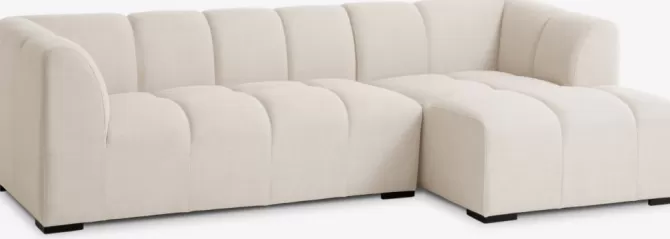 Outlet Sofa chaiselong højrevendt beige stof Sofaer Med Chaiselong | Hjørnesofaer