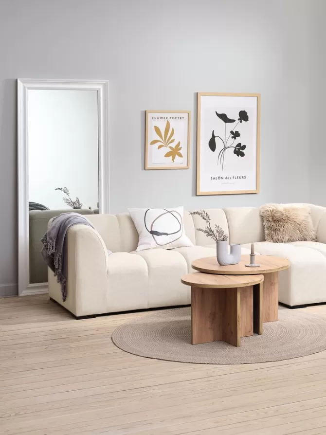 Outlet Sofa chaiselong højrevendt beige stof Sofaer Med Chaiselong | Hjørnesofaer