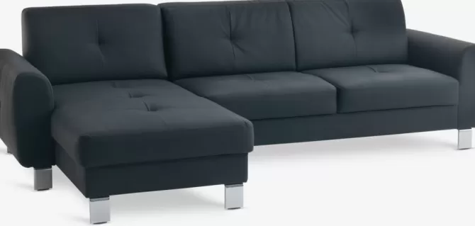 Cheap Sofa chaiselong sort Sofaer Med Chaiselong | Hjørnesofaer