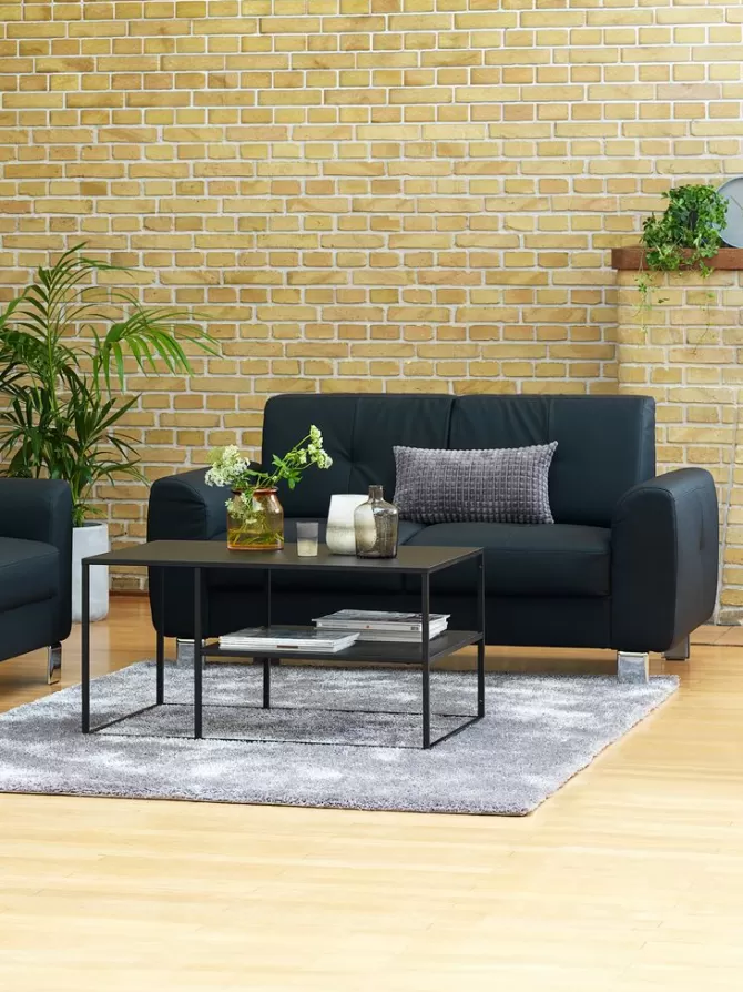 Sale Sofa 2-pers. sort Sofaer Med Chaiselong | Hjørnesofaer