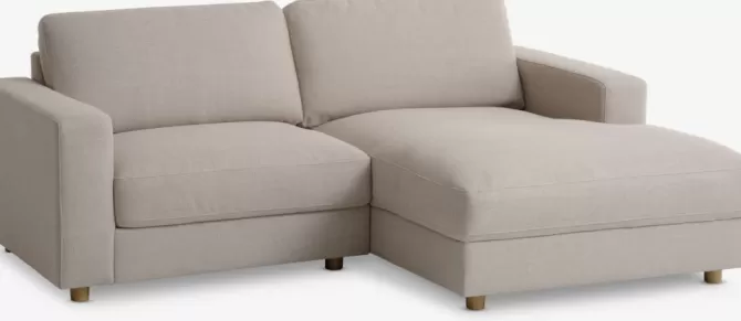 Outlet Sofa chaiselong beige stof Sofaer Med Chaiselong | Hjørnesofaer