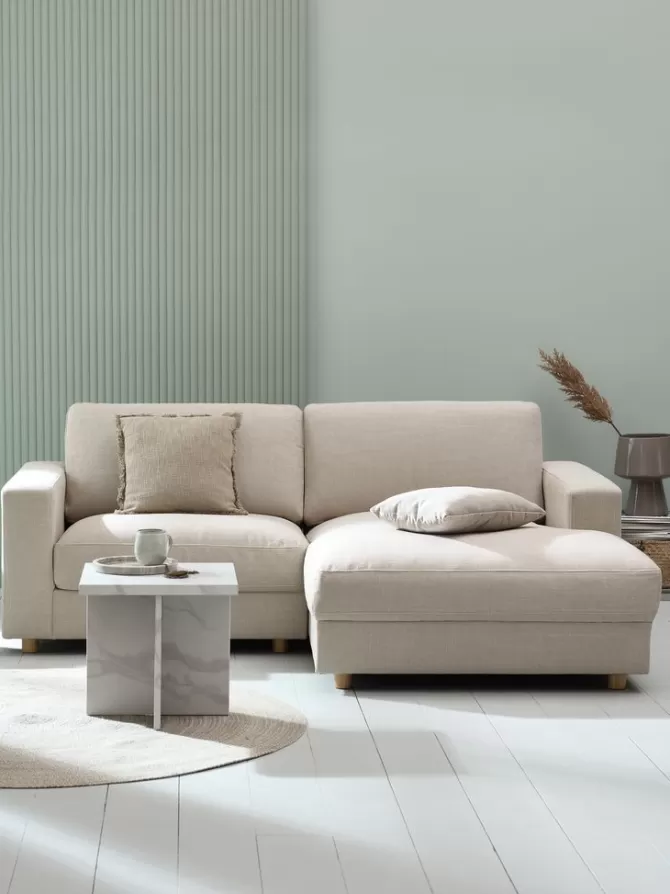 Outlet Sofa chaiselong beige stof Sofaer Med Chaiselong | Hjørnesofaer