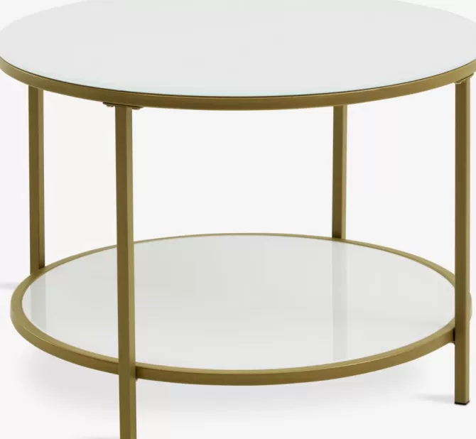 Store Sofabord Ø65 hvid/guld Hjørneborde | Sofaborde