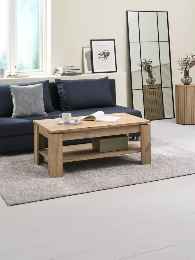 Fashion Sofabord 60x110 1 hylde eg naturfarve Hjørneborde | Sofaborde