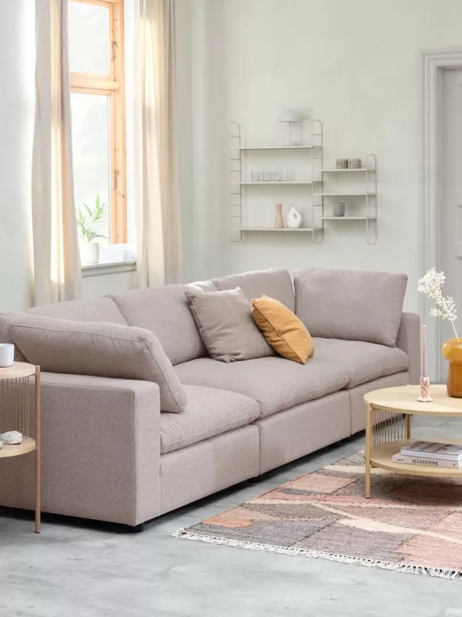 Flash Sale Sofamodul midter sandfarvet stof Sofaer Med Chaiselong | Hjørnesofaer