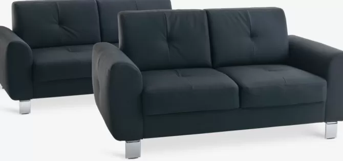 Cheap Sofasæt 3+2-pers. sort Sofaer Med Chaiselong | Hjørnesofaer