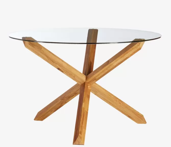 Store Spisebord Ø119 glas/eg Spiseborde