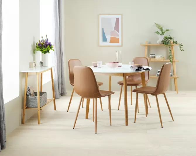 Shop Spisebord Ø105 hvid/natur Spiseborde