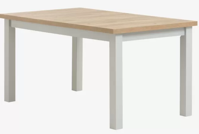 Store Spisebord 90x150/193 lys grå/egefarve Spiseborde