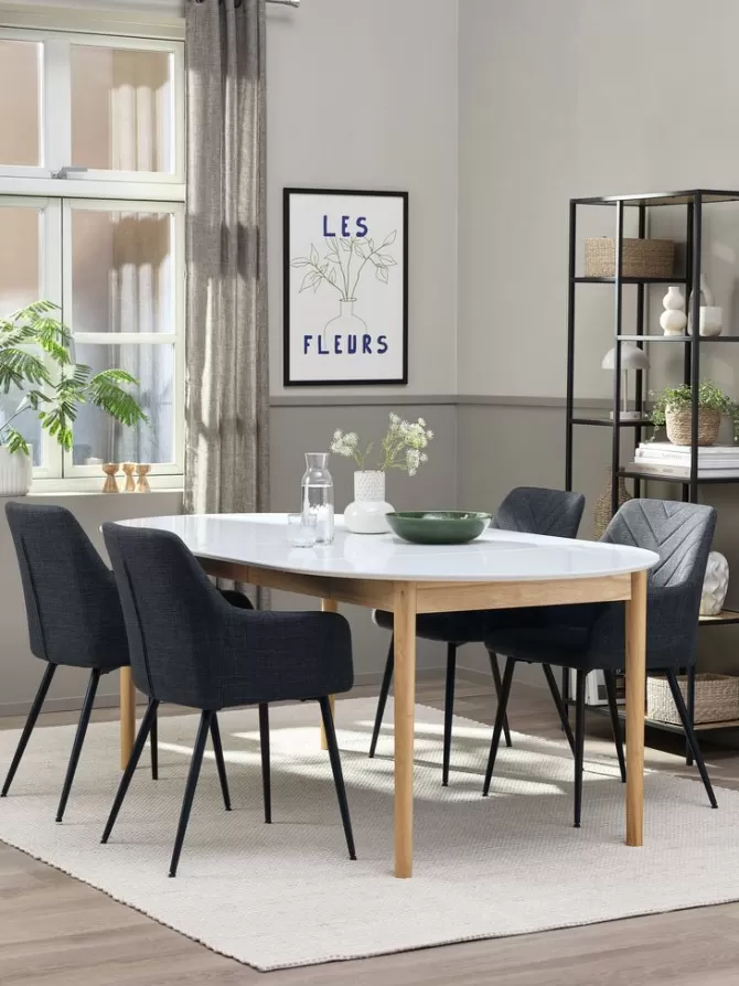 Online Spisebord 100x200/280 hvid/natur Spiseborde