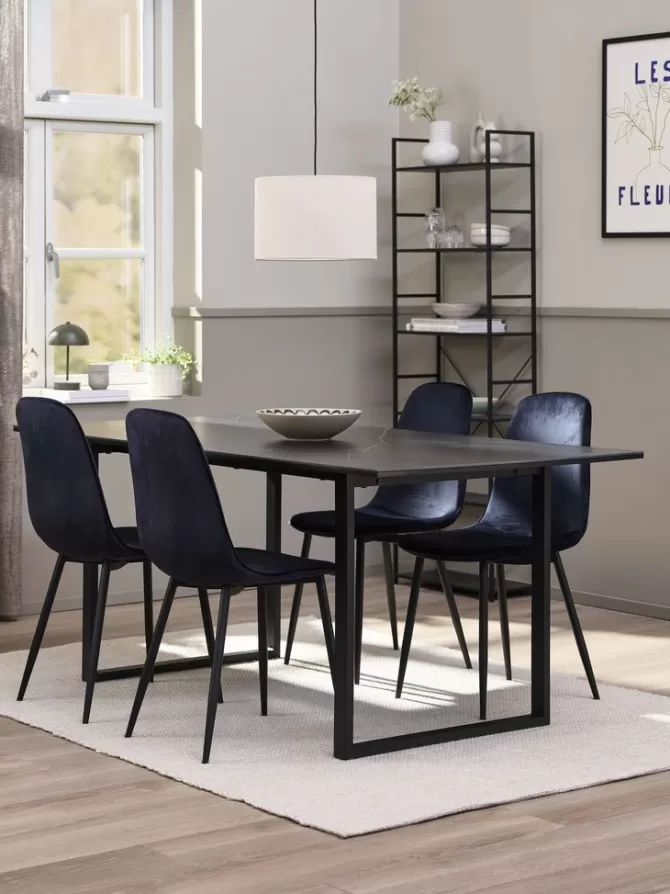 Cheap Spisebord 90x180 keramik sort Spiseborde