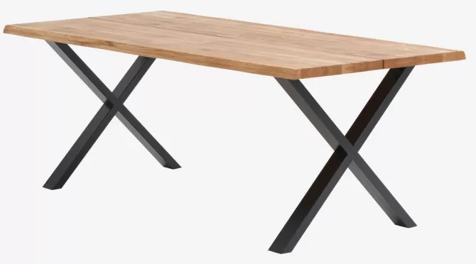New Spisebord 95x200 eg natur/sort Spiseborde